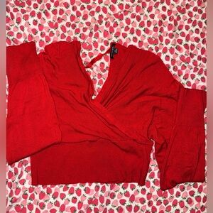 Red Wrap Top